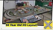 50 Year Old Atlas 4x8 HO Scale DC Layout Tour and Test Run (It has Brass Track!)