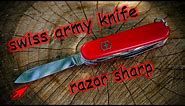 A SWISS ARMY KNIFE CAN EVEN SHAVE | Victorinox professional knife sharpening