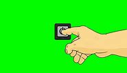 Animated Hand Hitting Power Button ~ Green Screen