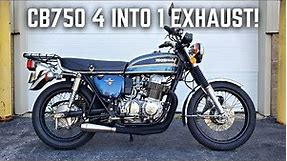 CB750 4 Into 1 Exhaust Install! Sounds Amazing!