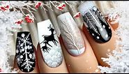 BEST WINTER Nail ART design❄️☃️:easy and cute nail art design