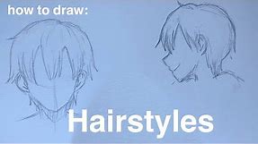 How to draw anime boy hairstyles | step by step | drawing tutorials for beginners