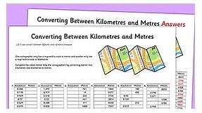 Converting Between Kilometres and Metres Worksheet