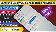 How to check Ram and Storage Samsung galaxy A71