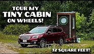 TOUR MY TINY CABIN ON WHEELS! | Only 32 Square Feet