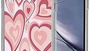 aiyaya for iPhone XR Case Four Corners Anti-Drop All-Inclusive Lens - Cute Pink Love Heart Aesthetic iPhone XR Case Clear for Girls Women -6.1 Inch