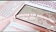 unboxing aesthetic samsung galaxy tab S7 accessories 🍡 cute pink tablet makeover!