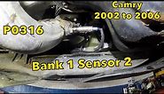 Toyota Camry 2003 to 2006 replace Bank1 Sensor 2 oxygen sensor to fix code P0136