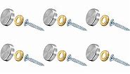 12 Pieces Stainless Steel Screw Cover Cap, 0.63"/16mm Diameter Mirror Decorative Screws with Caps Silver Mirror Screws Fasteners, Sign Advertising Hardware, Nails, Construction,Chrome