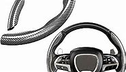 BenLoc Universal Fit Carbon Fiber Steering Wheel Cover, Hard Car Steering Wheel Cover Protector, Segmented Non-Slip Carbon Fiber Car Wheel Cover Black