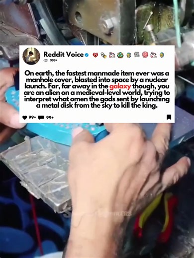 On earth, the fastest manmade item ever was a manhole cover, blasted into space by a nuclear launch. Far, far away in the galaxy though, you are an alien on a medieval-level world, trying to interpret what omen the gods sent by launching a metal disk from the sky to kill the king. #redditstories #redditreadings #reddit #writing #redditstorytime #askreddit #usa