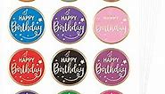120Pcs Happy Birthday Stickers, 12 Colors Round Birthday Gift Stickers, 2" Gold Foil Seals Labels, Personalized Stickers for Gift Wrapping, Party Favor, Envelopes