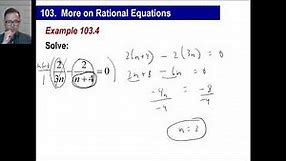 Saxon Math - Algebra 1: 3rd Edition (Lesson 103 - More on Rational Equations)