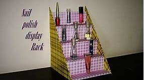DIY Easy | Nail polish display Rack / Makeup Organizer | Made with cardboard & Colorful Paper |