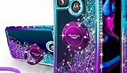 Silverback for Moto G Play 2023 Case, Moto G Pure Phone Case, Moto G Power 2022 Case, Moving Liquid Holographic Sparkle Glitter Case with Stand Case for Motorola G Play 2023 - Purple