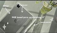 iPad Pro 11” Engraved M2 chip 2022 256gb // silver unboxing ￼& accessories
