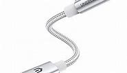 UNBREAKcable Headphones Adapter for iPhone, MFi Certified Lightning to 3.5mm Jack Converter with Newest Apple Original Chip Compatible for iPhone 14/13/12/11/Pro/SE/Xs MAX/XR/X/8/iPad/iPod - Silvery