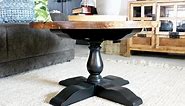 DIY Round Pedestal Coffee Table {Free DIY Building Plans and Tutorial}