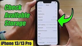 iPhone 13/13 Pro: How to Check Available Storage