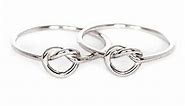 2 Friendship knot rings - Set of two best friends rings - bridesmaid rings - sterling silver 925 - Jewelry by Katstudio