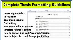 Complete Thesis Formatting Guidelines || Thesis Setting