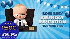 Boss Baby Birthday Invitation Video | 1st Birthday Party Invite | E-video | #weditations | BRD24