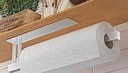Paper Towel Holder Under Cabinet, YAYINLI Adhesive Paper Towel Holders Wall Mount - Hanging Paper Towel Rack Under Counter for Kitchen, Bathroom, SUS304 Stainless Steel Rustproof-14inch,Silver