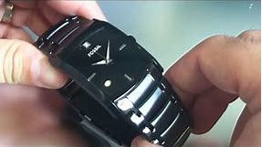 Men's Fossil Black IP Diamond Watch FS4159