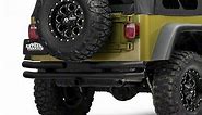 Barricade Jeep Wrangler Double Tubular Rear Bumper with Receiver Hitch; Textured Black J100518 (76-06 Jeep CJ, Wrangler YJ & TJ) - Free Shipping