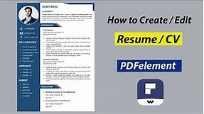 Create/Edit Professional CV for Job by Using PDFelement | Best PDF Resume Editor