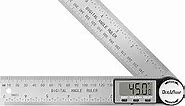 Digital Angle Finder Protractor, DEGLASERS Digital Protractor 7inch/200mm Stainless Steel Angle Measuring Tool with LCD Display for Carpenter/Woodworking (Battery Included)