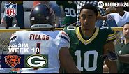 Madden 24 Chicago Bears vs Green Bay Packers Week 18 Full Simulation 2024 PS5 4K Game Play.