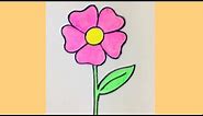 How to draw a flower step by step|very easy flower drawing|simple flower drawing step by step