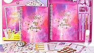 DIY Journal Kit for Girls - 58pcs DIY Journal Set for Teen Girls, Stationery Set, Scrapbook & Diary Supplies Set, Journaling Art Crafts Kit, Ideal Gifts for 8 9 10 11 12 13 14 Year Old Girl