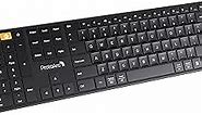 ProtoArc 2.4G Wireless Left-Handed Keyboard, XK21 Bluetooth Ultra-Thin Keyboard, Rechargeable Silent Keyboard with Three Multi-Device, Windows/Mac/Android, Black