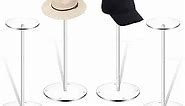 Hdkwby Hat Stand Wig Display Rack 4 Pack,Clear Acrylic Table Top Hat Holder Display Round Pedestal Stand for Round Bucket Multiple Hat Cowboy Baseball Cap Holder Watch Jewelry Displays (16 Inch Height)