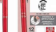 Pilot, FriXion Clicker Erasable Gel Pens, Bold Point 1 mm, Pack of 12, Red