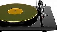 Acrylic Turntable Mat - 11.75" YellowLit Vinyl Record Acrylic Mat - Precision Machined Acrylic Turntable Platter Mat w/Record Label Recess - See-Through Record Mat for Standard 12" Turntable Platters