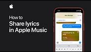 How to share lyrics in Apple Music on iPhone, iPad, and iPod touch — Apple Support