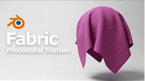 Blender Fabric Texture , Procedural Material Shader for Cloth Cotton Textile