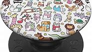 Cute Animals Doodles PopSockets PopGrip: Swappable Grip for Phones & Tablets
