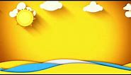 ☀️🎶 Happy Yellow Sun Clouds Sunny Day Kids Cartoon Background
