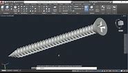 autoCAD 3D, Screw in autoCAD, how to draw screw, 4.0×50mm single thread