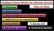 Configure internet on cisco router | Configure Cisco Router for internet Step by Step (DHCP, NAT)