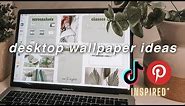 LAPTOP DESKTOP WALLPAPER IDEAS| tiktok, macbook customization, background, aesthetic, canva tutorial