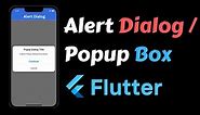 AlertBox in Flutter | Create Dialog box / Pop up in Flutter Android & iOS Devices 2023 🔥