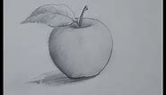 How to draw a realistic Apple with Pencil Sketch with Light and Shades