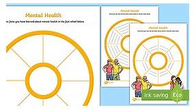 Mental Health Fact Wheel Differentiated Worksheets