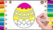 Dessin Oeuf de Pâques - Comment dessiner un oeuf de pâques ? Coloriage Pâques Dessin