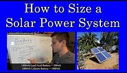 How to Size your Solar Power System